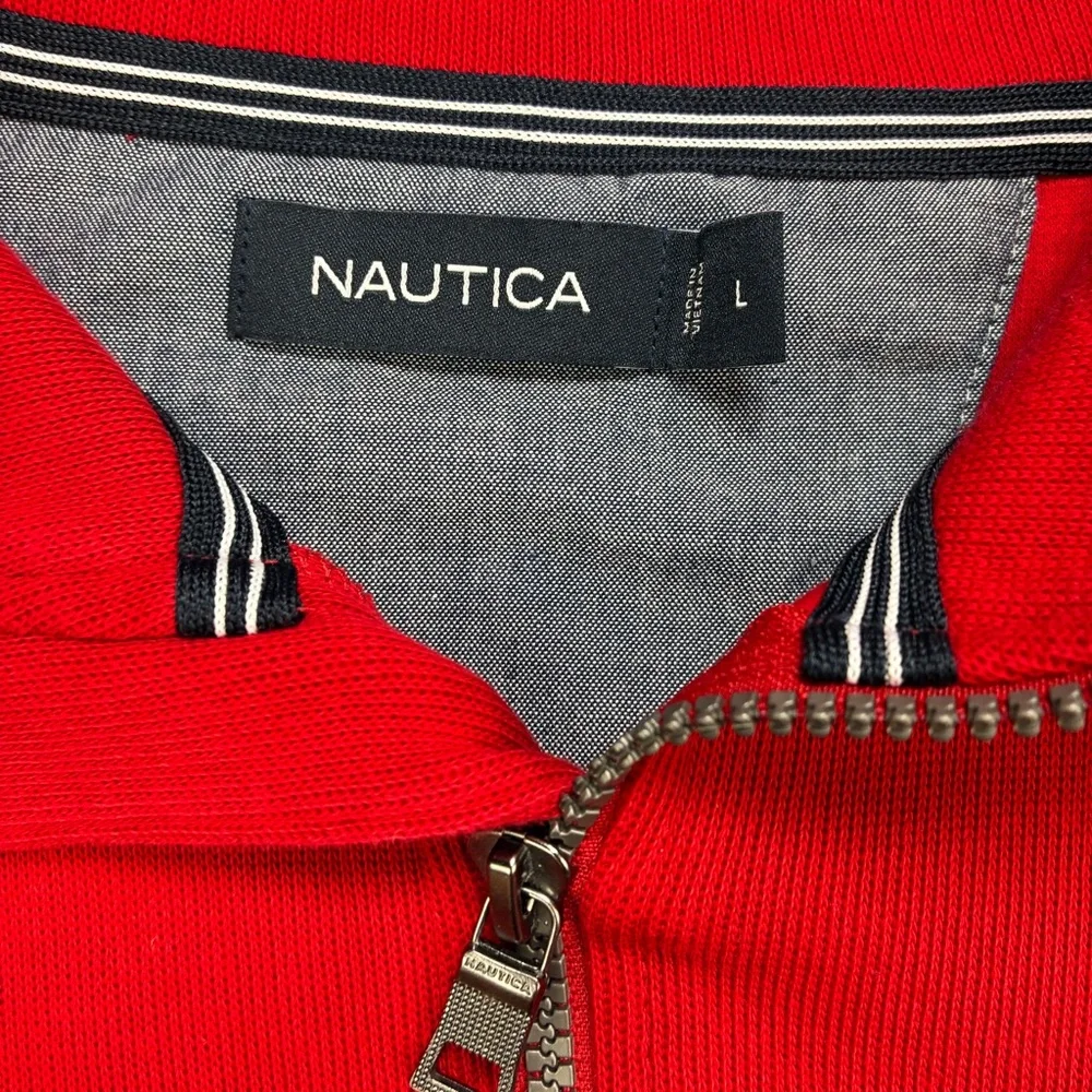 Nautica Men's Red Half-Zip Sweater